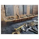 60+ Vintage and New Drawer Pulls and Woven Basket