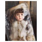 3 Solid Vintage Porcelain Dolls w/ Stands