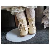 3 Solid Vintage Porcelain Dolls w/ Stands