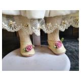 3 Solid Vintage Porcelain Dolls w/ Stands