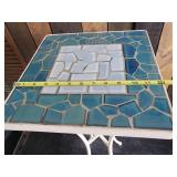 Beautiful Tall Tile Top Patio Side Table / Plant Stand