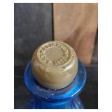 2 Great Mid Modern Pieces / Stoneware Jug and Blue Glass Grape Bottle