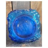 2 Great Mid Modern Pieces / Stoneware Jug and Blue Glass Grape Bottle