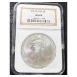 1993 AMERICAN SILVER EAGLE NGC MS69