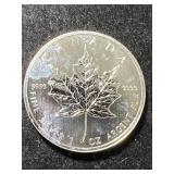 2012 CANADIAN MAPLE LEAF 1 TROY OZ .9999 FINE SILVER