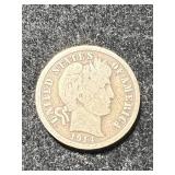 1914 US BARBER DIME