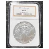 1994 AMERICAN SILVER EAGLE NGC MS69