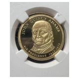 2008-S JOHN QUINCY ADAMS PRESIDENTIAL DOLLAR NGC PF69 ULTRA CAMEO