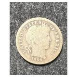 1909 US BARBER DIME