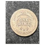 1905 US BARBER DIME