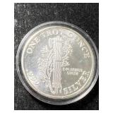 1 TROY OZ .999 FINE SILVER MERCURY DIME ROUND IN AIRTITE