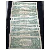 10 US BLUE SEAL $1 SILVER CERTIFICATES