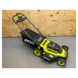 Ryobi RY401018 40v 20  Self-Propelled Battery Powered Lawn Mower with Charger and 6Ah Battery.