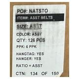 Pallet of 6 boxes of Belts 756 total belts