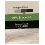 NEW MAINSTAYS 2 PANELS IVORY CURTAIN PAIR 37IN X 63IN