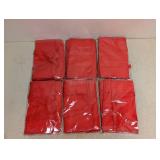 6 NEW REUSABLE INSULATED THERMAL BAGS RED