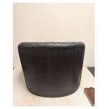 NEW TRUMANPICK ACCENT CHAIR FAUX LEATHER STUDDED BARREL BUCKET CLUB ARM CHAIR BLACK