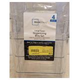 NEW MAINSTAYS LARGE/DEEP ORGANIZING BIN SET 4PC.