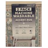 NEW WYATT & ASH MACHINE WASHABLE ACCENT RUG KINSLEY 2PK