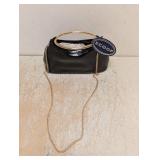 NEW SCOOP TOP HANDLE CLUTCH HANDBAG BLACK