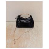 NEW SCOOP TOP HANDLE CLUTCH HANDBAG BLACK