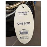 NEW SCOOP TOP HANDLE CLUTCH HANDBAG BLACK