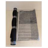 RUGGABLE MACHINE WASHABLE RUNNER WITH NONSKID PAD GREY/CREAM