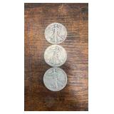 43,44,45 walking liberty half dollars