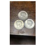 lot of 3 90% silver 1964 Kennedy half’s