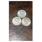 lot of 3 90% silver 1964 Kennedy half’s