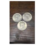lot of 3 90% silver 1964 Kennedy half’s