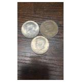 lot of 3 90% silver 1964 Kennedy half’s