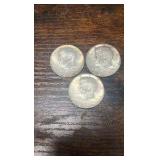 lot of 3 90% silver 1964 Kennedy half’s