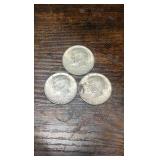 lot of 3 90% silver 1964 Kennedy half’s