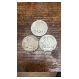 lot of 3 walking liberty half dollars