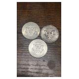 lot of 3 90% silver 1964 Kennedy half’s
