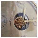 Decor Lot - Howard Miller Weather Station, Nautical Wood Clock, Globe Bookends, Carved Wood Jar
