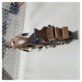 Vintage Handcrafted Wooden Motorcycle Model Desk Shelf Decor Black Seat Headlight