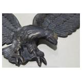 Wood Wall Clock & Metal Eagle Wall Décor Lot GWRA Emblem Quartz Movement Rustic Lodge