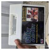 Dog Supply Lot First Aid Kit, Stainless Bowls, Ceramic Dog Treat Canister, Collar, Bags