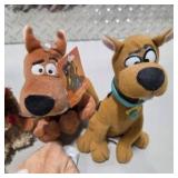 Lot 5pc Dog Plush Toys - Scooby-Doo Plush, Firefighter Dog, Pound Puppies PP Dog Plush