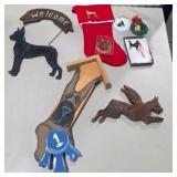Great Dane Collector Holiday Decor Lot Welcome Sign, Christmas Stocking, Ornaments, Wall Decor
