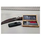 Western USA W36 Fixed Blade Knife, X-Acto Set and Multi-Tool