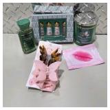 Mixed Gift Lot - Vanilla Bean Noel Bath and Body Works set, Regency Romance Nail Polish, Hair Clips, and Lip Mask