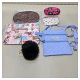 Mixed Purse and Wallet Lot - Crossbody Bag, Coin Pouches and Keychain
