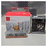 Drinkware Lot - Bormioli Rocco Pulsar Set, Crofton Stemless Wine Glasses and Skull Glasses