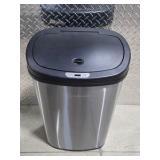 Mainstays stainless steel motion-sensor trash can with black automatic-style lid