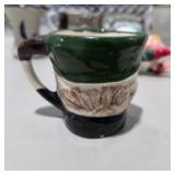 Vintage Porcelain Pottery Decor Lot w Japan Bell, Vase, Mugs, Elf, Christmas