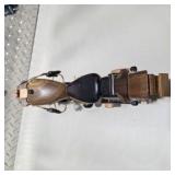 Vintage Handcrafted Wooden Motorcycle Model Desk Shelf Decor Black Seat Headlight