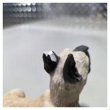 Great Dane Decor Lot Large Seated Dog Figurine, Small Dog Figure, Signed Duck Carving